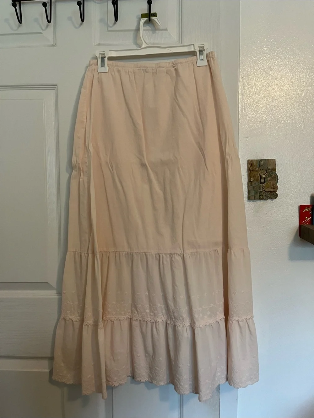 Brandy Melville Pale Blush Maxi Skirt with Eyelet Trim - Picture 2 of 2
